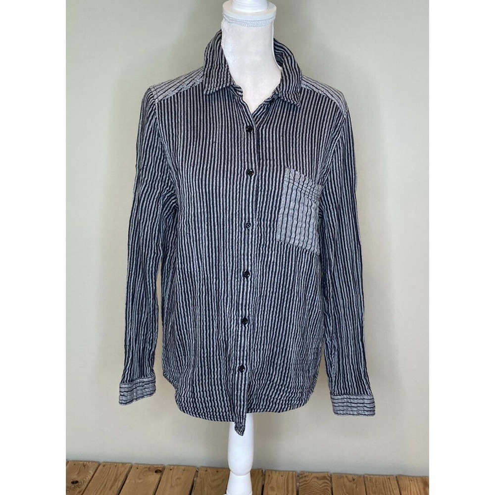 BP. Women's Striped Long Sleeve Button Up Shirt M
